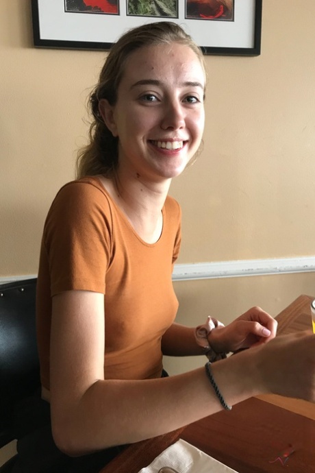 Cute amateur girlfriend Haley Reed exposes her hard nips and touches her twat